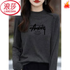 LangSha pure cotton inner half turtleneck bottoming shirt long-sleeved t-shirt for women 2025 spring and autumn new loose slimming large size top ins MLCR L