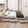 Xin Quanyou tatami bed small apartment without bedside master bedroom double storage bed modern simple solid wood three drawer side opening high box bed encrypted version tatami single bed 1000mm*1900mm x side opening three drawer structure