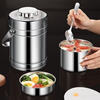 Multi-layer insulated rice bucket, large capacity, double-layered stainless steel insulated lunch box for adults, student lunch box for office workers, stainless steel insulated pot 2.2L