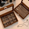 Forty Thousand Kilometers Jewelry Storage Box High-end Exquisite Jewelry Necklace Rings Earrings Earrings Display Large Capacity Wooden Single-layer Tray