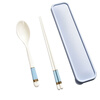 Complete portable ceramic tableware three-piece set, high-looking ins style light luxury Internet celebrity style ceramic chopsticks and spoons NEW portable three-piece set emerald gold
