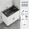 Aoyanlai kitchen sink integrated cabinet stainless steel sink household single and double sink floor-standing simple integrated cabinet with pure white 50*40cm black diamond single sink/no faucet