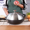 ZWILLING German quality all-steel heightened stainless steel pot lid wok lid 30cm 32cm 36cm iron pot wok lid 32cm extra thick high arch lid soundtrack button_Please measure the inner diameter of the pot mouth