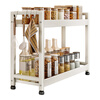 Shuaishi kitchen seasoning storage rack seasoning bottle storage rack narrow small countertop to store seasonings and condiments double layer 40cm