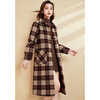 Kebel high-end retro plaid atmosphere coat women's 2025 new autumn and winter temperament mid-length woolen coat L