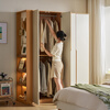 Lin's home log style wardrobe home bedroom small apartment finished wardrobe clothes storage cabinet UD6D