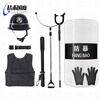 Tactics Nation 8-piece security set deluxe version Anti-riot equipment set including steel fork, shield, stab-proof suit, helmet, guard, security Explosion-proof 8-piece set, anti-terrorism and stability maintenance supplies