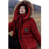Demana three-proof outdoor winter 90 goose down removable hooded fur collar workwear mid-length women's down jacket