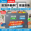Midea 281L dual-temperature freezer household commercial first-class energy efficiency large-capacity horizontal freezer double-door double-box patented anti-frost electronic temperature control refrigeration and freezing dual-purpose fresh-keeping freezer 281L electronic temperature control 281DKEM