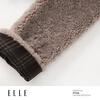 ELLE 100% Sheep Wool French Design Stand Collar Plush Jacket Women's 2025 Winter New New Year Top Brown M