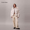 Calvin KleinJeans25 autumn and winter new women's soft 90 velvet casual commuting cck embroidered stand collar hooded down jacket