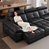 Zhien Government Subsidies Italian Minimalist Lawrence Zero Wall Electric Function Sofa Lazy Telescopic Living Room Leather Sofa Three Motors 3.25 Meters Three Positions (Remote Control, Voice, Mini Program Three Controls) 2.2mm Contact Surface Leather