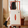 Side-opening suitcase wide trolley box 24 inches large capacity 20 inches password check-in luggage Jing Tokyo Hi self-operated white with orange 30% 2025 edition limited contrast color 28 inches