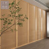 Jieyunmao open wardrobe door rattan folding sliding sliding Japanese style wardrobe door bamboo solid wood louvered cloakroom door rattan folding sliding door 780 per square