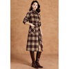 Kebel high-end retro plaid atmosphere coat women's 2025 new autumn and winter temperament mid-length woolen coat L