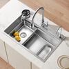 Wrigley 3mm thickened 0 coating embossed sink large single tank 304 stainless steel vegetable basin manual slag collection above and below the counter basin