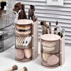 Makeup brush storage box desktop dressing table lipstick eye shadow eyebrow pencil storage rack student dormitory cosmetics storage rack rotatable cosmetics storage box pink 3 layers 1 pack