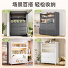 Kitchen rack floor-standing multi-layer simple dining side storage cabinet household slate microwave storage cabinet cupboard cabinet gray all-iron door style 4 doors 5 layers high 149 long 60 wide 42