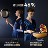 Maibale Douyin same style titanium rock cast non-stick pan with less oil fume household wok durable non-stick pan titanium rock cast non-stick titanium pan comes with steamer + silicone spatula + pan wiping tool 32cm