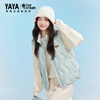 YAYA Down Vest Women's 2025 New Fashion Stand Collar Korean Style Casual Warm Vest Can Be Weared Outside Black L
