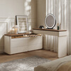 Muying dressing table and cupboard integrated bedroom high-end modern simple bedside retractable storage cabinet master bedroom solid wood dressing table Muyan dressing table milk white 1.2 meters dressing table combination lock + solid wood multi-layer board