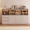 Palo Sen solid wood sideboard home tea cabinet light luxury high-end wine cabinet living room wall-in-one modern simple storage cabinet 83cm long two-door style khaki color
