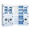 Guanyu PP cabinet acid-base cabinet chemical reagent cabinet dangerous goods storage cabinet school research room laboratory medicine cabinet double lock anti-corrosion utensil cabinet PP medicine cabinet four doors upper glass lower solid door