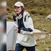 Pathfinder Outdoor Sports Jacket Men's Spring and Autumn Windproof and Waterproof Hard Shell Mountaineering Suit Mountaineering Travel Jacket Breathable and Wear-Resistant Women's White - Single Flush No Liner L