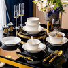 KANGQIN French dish set for home use 2025 new high-looking Jingdezhen underglaze color ceramic bowls, plates and chopsticks housewarming relief