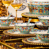 NINE CRANES high-looking enamel bowl set Jingdezhen bowl and plate set high-end housewarming gift bone china tableware set 30 pieces with large soup bowl | high-end brocade box | Earl's Garden