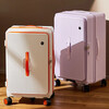 Side-opening suitcase wide trolley box 24 inches large capacity 20 inches password check-in luggage Jing Tokyo Hi self-operated white with orange 30% 2025 edition limited contrast color 28 inches