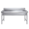 Commercial stainless steel sink, single, double and three-slot sink, vegetable basin, dishwashing and disinfection pool, school canteen, kindergarten, anti-collision 175*60*80, no hole, no faucet
