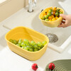 Household double-layer fruit drain basket storage box sealed living room fruit plate drain tray lazy melon seed snack candy box drain storage box green 1