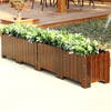 Anticorrosive wood flower box vegetable box solid wood flower trough rectangular large balcony vegetable planting box outdoor courtyard planting box built-in keel length 80 width 40 height 40 wood