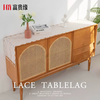 Yusenyi American Pastoral Hollow Table Flag Finely Woven Tablecloth Sideboard Table Flag Dining Table Shoe Cabinet TV Cabinet Coffee Table Guest Finely Woven Rubik's Cube 35cmx100cm