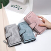 Kangaroo (KANGAROO) wallet women's exquisite soft leather frosted wallet women's long multi-card slot folding card holder wallet all-in-one bag for women pink