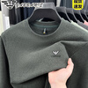 ARMANI EXCHANGE Armani men's spring and autumn round neck men's long-sleeved T-shirt German velvet sweatshirt casual loose bottoming shirt top AG/2522 bean green 3XL 185
