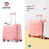 Big-mouthed monkey (paul frank) children's suitcase can sit and ride small password boys and girls can get on the plane trolley case suitcase suitcase cherry blossom pink straddle load 120 pounds light tone wheel 20 inches