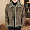 Pierre Cardin (Pierre Cardin) new winter leather cotton jacket for men, thickened, warm, casual, fashionable, high-end, personalized cold-proof cotton jacket, khaki, cotton and thickened 5060 2XL 140-160 catties