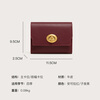 Miaodi Qiji red niche design women's wallet wallet cowhide short coin purse high-end card bag New Year gift