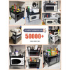 Kitchen microwave oven rack retractable table-mounted rice cooker stand countertop single layer non-retractable hook