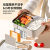 Ymer stainless steel lunch box microwave hot visible glass lunch box large double compartment + small + thermal bag + tableware