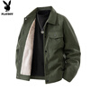 Playboy (PLAYBOY) jacket men's corduroy jacket men's autumn and winter casual plus velvet thickened warm lambskin clothes