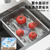 Tegoya stainless steel basin in the basin kitchen sink thickened drain basin for washing fruits and vegetables drain basin sink drain artifact corner protector silver basin in the basin 325x250x100mm