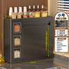 Hezhi kitchen rack spice rack wall-mounted punch-free storage box table-top spice multi-functional combination set light luxury gray - 3 spice boxes on the side