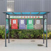 Outdoor garbage sorting kiosk, garbage sorting bin station, garbage can awning, garbage can shed, garbage classification, four-bucket garbage sorting kiosk, gray model with picture