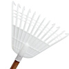 Yigongding plastic rake, grass rake, deciduous grass rake, grain rake, factory agricultural use, length 32mm, width 38mm, white (with wooden handle)