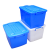 Seaport thickened plastic turnover box with wheels and lid tableware storage box storage box logistics transport box dishwashing box plastic box No. 40 cutlery box - blue - with lid and wheel Thickened new material - food grade