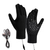 Zhizhou USB rechargeable heated gloves are heated in winter, electric vehicles are kept warm, student hand warmers are used for girls and men's office, cycling office, black - non-temperature adjustable
