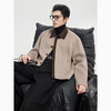 Earl Zall Goose Down Lined Full Wool Contrast Color Winter High-Quality Double-sided Woolen Jacket Men's Short Woolen Jacket